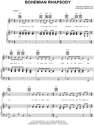 bohemian rhapsody trumpet sheet music
